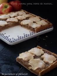 Tarte A La Compote De Pomme Poire Et Creme De Marron La Gourmandise Est Un Joli Defaut Desserts Food Apple Tart