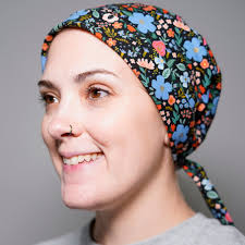 Wild Rose Floral Scrub Hat: Black Cotton Tie Back, RN Handmade