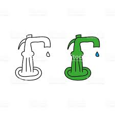 Cartoon Drawing Of A Water Pump Free Vector Art Cartoon Drawings Water Pumps