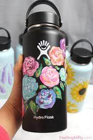 Ultimate Guide How To Paint Your Hydro Flask With 5 Easy Diy Ideas Water Bottle Art Flask Art Hydroflask