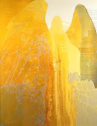 Yellow Angel By Tom Heflin Acrylic 60 X 48 Angel Images Angel Painting Competition