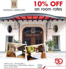 Taman melaka raya has a shopping mall called plaza mahkota which houses a bowling arena. Public Bank Credit Card Promotion 10 Off Imperial Heritage Hotel Melaka