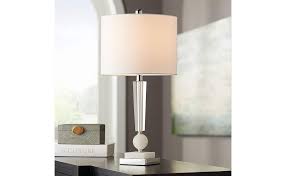 Alabaster block wide lamp 638585 4796116 assembly instruction. Inez Modern Contemporary Table Lamp Stacked Clear Crystal Faux Marble Off White Faux Silk Drum Shade Decor For Living Room Bedroom House Bedside Nightstand Home Office Family Vienna Full Spectrum