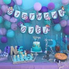 Birthdays parties are always filled with a lot of fun and excitement for everyone involved. Kids Birthday Decorations Mermaid Party Decorations Supplies 1pc Mermaid Birthday Banner Sea Star Little Mermaid Party Favor Party Diy Decorations Aliexpress