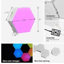 Hexagonal wall tiles by form us with love. Hexagon Wall Lights Rgb App Control Music Sync Smart Led Light Panels For Bedroom Bar Cafe Party Decor 10 Pack Dreamcolor Led Life Ledsix