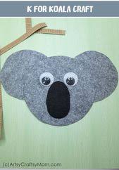 K For Koala Craft With Printable Template Koala Craft Animal Crafts For Kids Animal Crafts