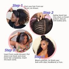 Headband wig,40% off, by entering code: Kriyya Kinky Curly 3 4 Half Wig Glueless Wigs Kinky Curly Virgin Human Hair Half Wig Kriyya Com