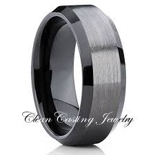 10mm Black Tungsten Wedding Band Gray Wedding Band Gunmetal Ring Black Tungsten Wedding Band Tungsten Wedding Rings Tungsten Wedding Bands