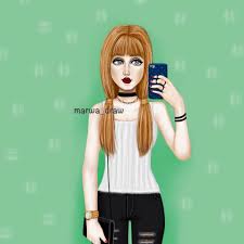 صور رسم بنات كرتون رمزيات رسومات انمي للانستقرام cute girl drawing girly drawings girl drawing