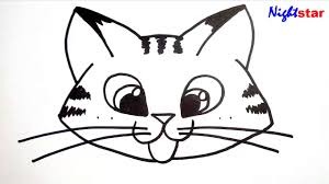 Draw the head shape shown. Drawing Kitten Cat Drawing For Kids