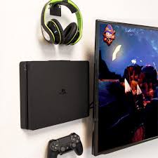 Hideit 4s Playstation Ps4 Slim Mount Wall Mounted Tv Playstation Ps4 Wall Mount