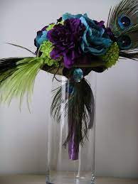 Colors Bouquet Silk Flowers Wedding Feather Bouquet Wedding Flowers
