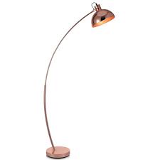 Kliving ashton modern rose gold table lamp with champagne lamp shade. 60 25 Hartford Modern Curved Floor Lamp With Bell Shade Rose Gold Versanora Target