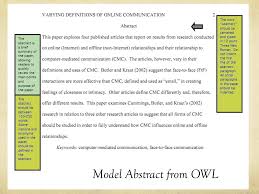 At the end of the abstract keywords are usually presented. How To Write An Apa Style Abstract Ppt Download