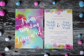 Colourful Wedding Invitation Rainbow Wedding Invite Bright Etsy Colorful Wedding Invitations Wedding Stationery Sets Wedding Invitations