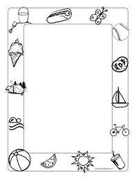 Summer Fun Portrait Blank Clip Art Borders Colorful Borders Design Coloring Pages