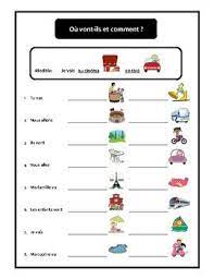 Endroits En Ville Transport Aller A Worksheet In French Vocabulary Digital Classroom Worksheets