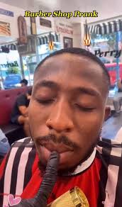 Barbershop with His Fingers in His Mouth