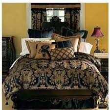 Black And Gold Bedroom Comforter Sets Chris Madden Midnight Damask Comforter Set King New Dealsplusdiscounts Comforter Sets Comfortable Bedroom Damask Bedding