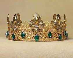 Metal King S Crown Baroque Crown Men S Crown Emerald Crown Male Crown Rhinestone Crown