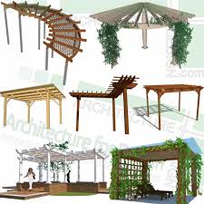 A number of the models. Gazebo Pergola Canopy And Shelter Sketchup 3d Models For Landscape Design Part 2 Landscape Architecture Design Landscape Design Plans Parking Design