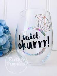 I Said Yes Okurrr Funny Wedding Planner Funny Engagement Etsy Wedding Planning Glass Funny Wedding Gifts Funny Engagement Gifts