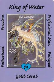 14 King Water Sea Dragon Australian Animal Tarot Deck A Bachelor Who Likes Freedom Fair Eyed Man Prof Animal Tarot Cards Animal Tarot Australian Animals