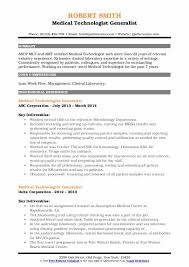 Top resume examples 225+ samples download free medical resume examples now make a perfect resume in just 5 min. Medical Technologist Generalist Resume Samples Qwikresume
