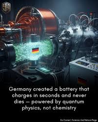 Australian scientists have created the world's first quantum battery  prototype, marking a groundbreaking achievement in the field of energy  storage batteries. The quantum battery is unlike any other battery as it can