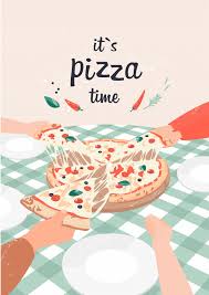 Vector Illustration Of Pizza With Text It S Pizza Time In 2020 Wallpaper Iphone Cute Pizza Art Food Illustration Design