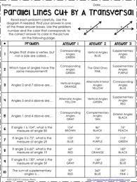 So, the two parallel lines 'a' and 'b' cut by the transversal 't'. Parallel Lines Cut By A Transversal Coloring Worksheet 8 G 5 By Lindsay Perro