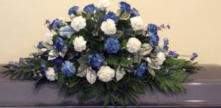 The box is big, roomy. Blue White Silver Casket Spray In Culpeper Va Endless Creations Flowers And Gifts