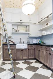 Diamond cabinets are made to make your mark in your kitchen or bathroom remodel. Ivory And Brown Pantry Cabinets With Ladder Transitional Kitchen