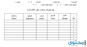نموذج مسير رواتب سائق خاص وخادمة موقع محتوى