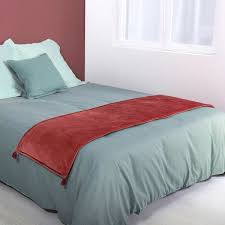 Tovaglie e runner da tavola. Runner Letto Velluto 180 Cm Nounours Terracotta Biancheria Da Letto Eminza