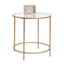 Maybe you would like to learn more about one of these? Amazon Com Sauder International Lux Round Side Table L 22 01 X W 22 01 X H 22 01 Glass Gold Industrial Scientific