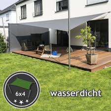 Sonnensegel Anlage Hohenverstellbar 6x4m Wasserdicht Komplett Terrasse 2 Mast 2 Wand Sonnensegel Flaschenzug Sonnensegel Terrasse