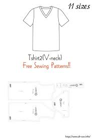 This Is The Pattern Of A Tshirt2 V Neck Inch Size Letter Size Children S 4 8 10 Ladies S T Shirt Sewing Pattern Shirt Sewing Pattern Sewing Patterns Free