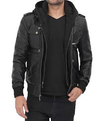 $30 off select tuxedo and suit rentals. Black Hooded Leather Jacket For Men Free Shipping