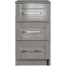 Made of chipboard, the nightstand is sturdy, durable and versatile. One Call Colby Gloss 3 Drawer Bedside Table Dark Grey Mysmallspace Uk