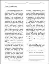 Two Americas Free Printable American History Reading With Questions Pdf File Civil War Lesson Plans Civil War Lessons Social Studies Worksheets