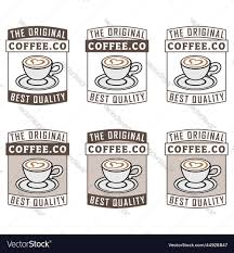 Colorful coffee and heart icon with text - set 1 Vector Image