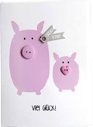 Karte Knopf Karte Schwein Viel Gluck Glucksschweinchen Basteln Glucksbringer Basteln Prufung Gluck