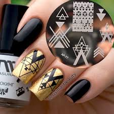 Negatywne Pandox Przestrzen Plyt Obrazowych Nail Art Tloczenia Szablonu Stamp Fajne Trojkat Paznokci Znac Nail Art Stamping Plates Triangle Nails Nail Stamping