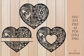 Decorative frame elements set free vector. Floral Heart Frame Paper Cut Template Graphic By Diycuttingfiles Creative Fabrica