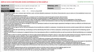sous chef cv resume sample