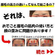 眉毛の高さの違う原因とその治し方 眉毛 眉毛 位置 眉
