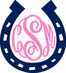 Monogrammed Horseshoe Vinyl Decal Vinyl Monogram Vinyl Tshirts Vinyl
