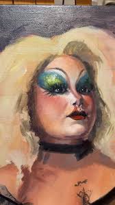 layers and layers! starting my painting of @cherryblitzqueen! thank you so  much for letting me take your photo! , #oilpainting #artistsoninstagram  #paintingoftheday #contemporaryart #portrature ...