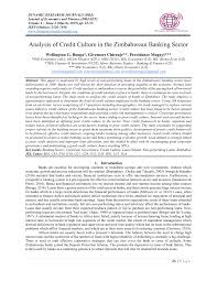 Pdf Analysis Of Credit Culture In The Zimbabwean Banking Sector